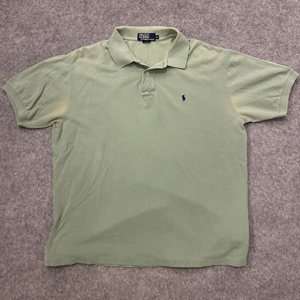 Vintage Green Polo Ralph Lauren Classic Classy Polo Collared Shirt Adult XL